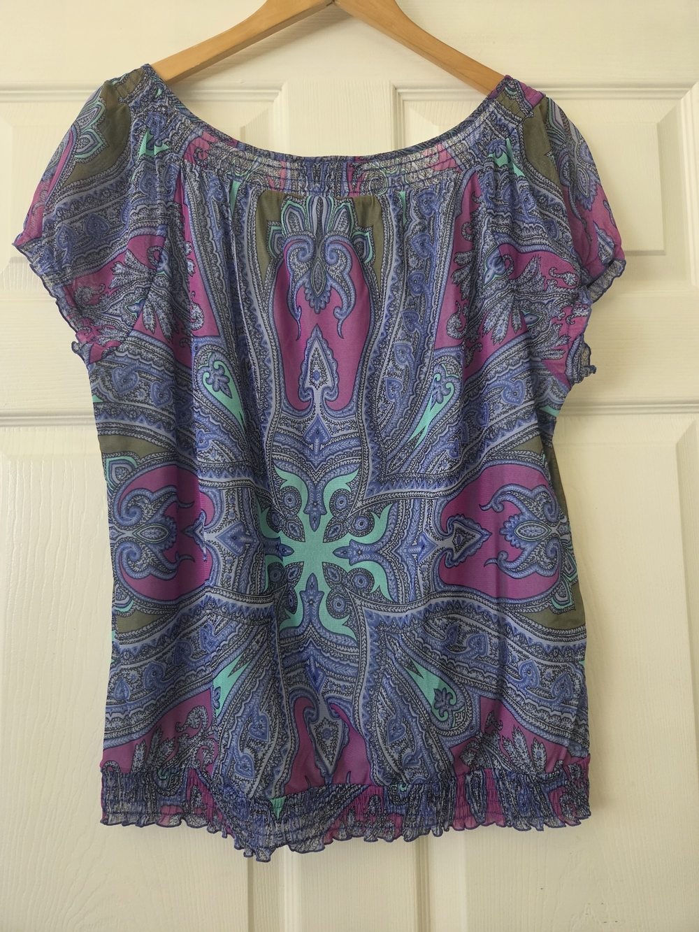 INC International Concepts Purple Paisley Women's Top XL - Picture 6 of 7